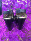 Coach metallic pewter shoe open toe sling back with lace front detail UK size 8B - Ava & Iva
