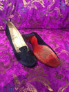 Christian Louboutin navy satin shoes size 36.5 - Ava & Iva