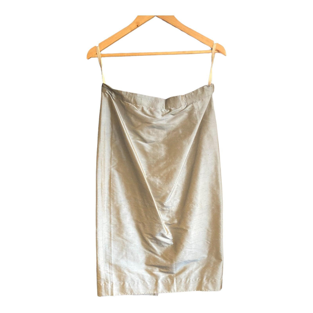 Jenny Edwards-Moss Silk Skirt Suit Blue And Gold Long Sleeved Jacket UK Size 16 - Ava & Iva