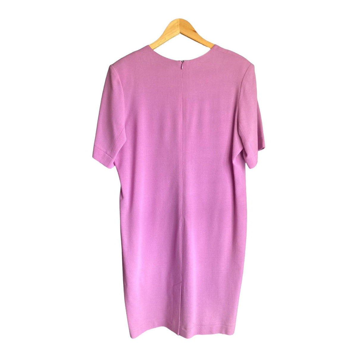 Vintage Jean Muir Lilac Short Sleeved Dress UK Size 18 - Ava & Iva