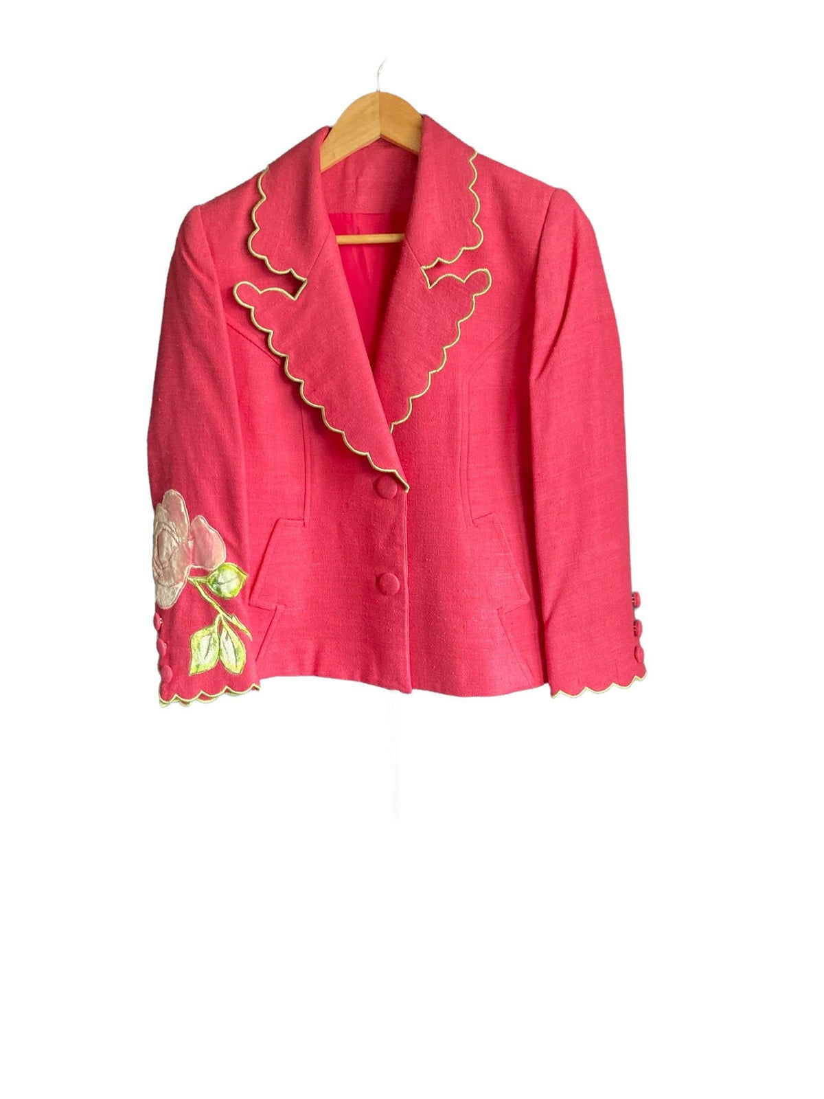 Parveen Couturie're Pink Short Sleeved Dress Suit And Long Sleeved Jacket UK Size 14 - Ava & Iva