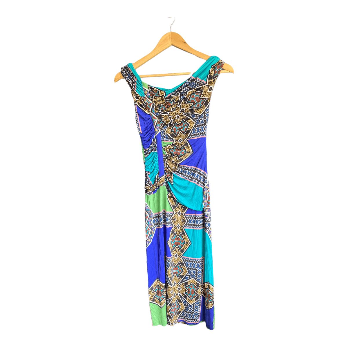 Etro Multi-Coloured Patterned Sleeveless Dress UK Size 10 - Ava & Iva