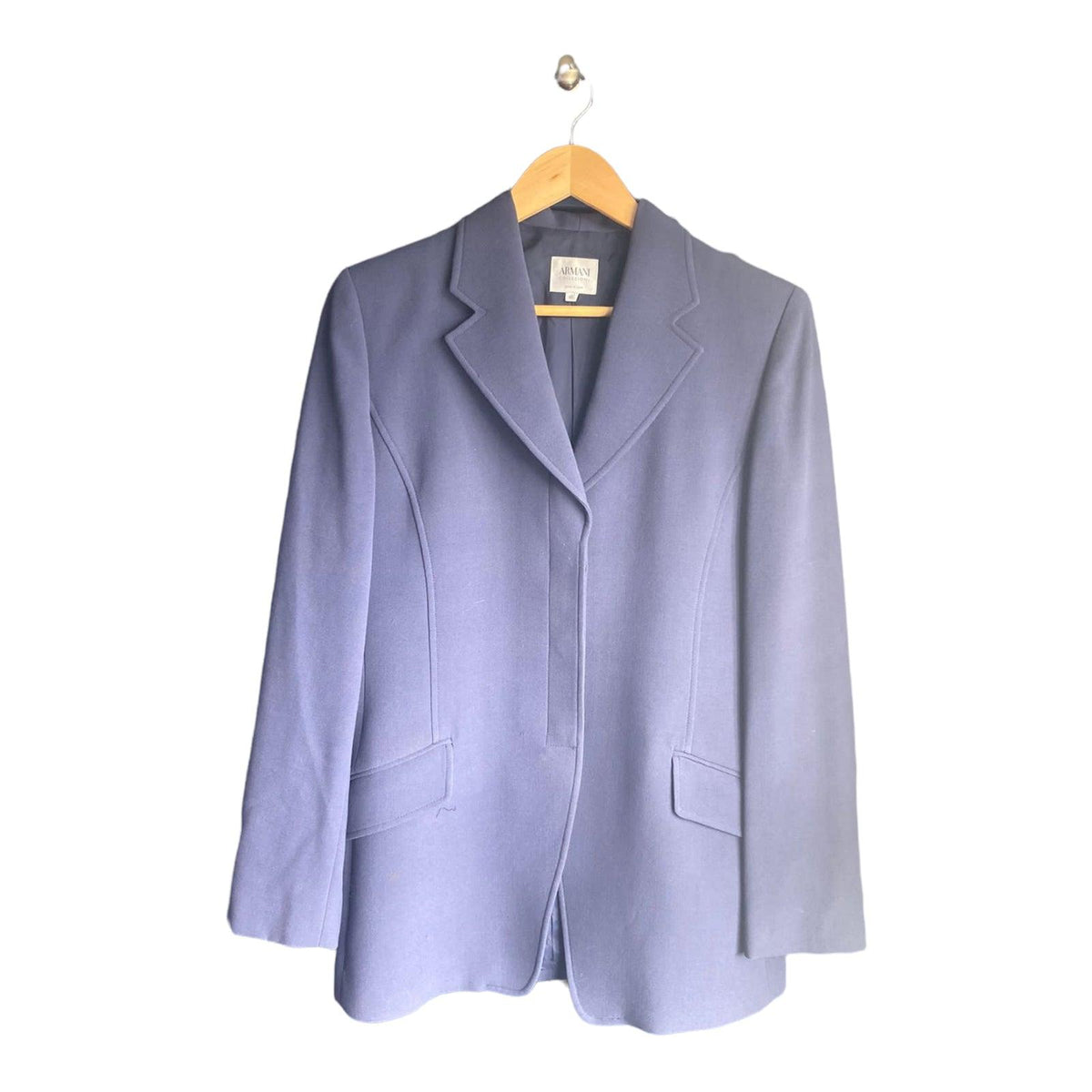 Armani Wool Navy Blue Trouser Suit UK Size 14 - Ava & Iva