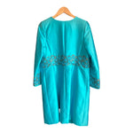 Vintage occasion Turquoise Short Sleeved Dress And Matching Long Sleeved Coat UK Size 14 - Ava & Iva