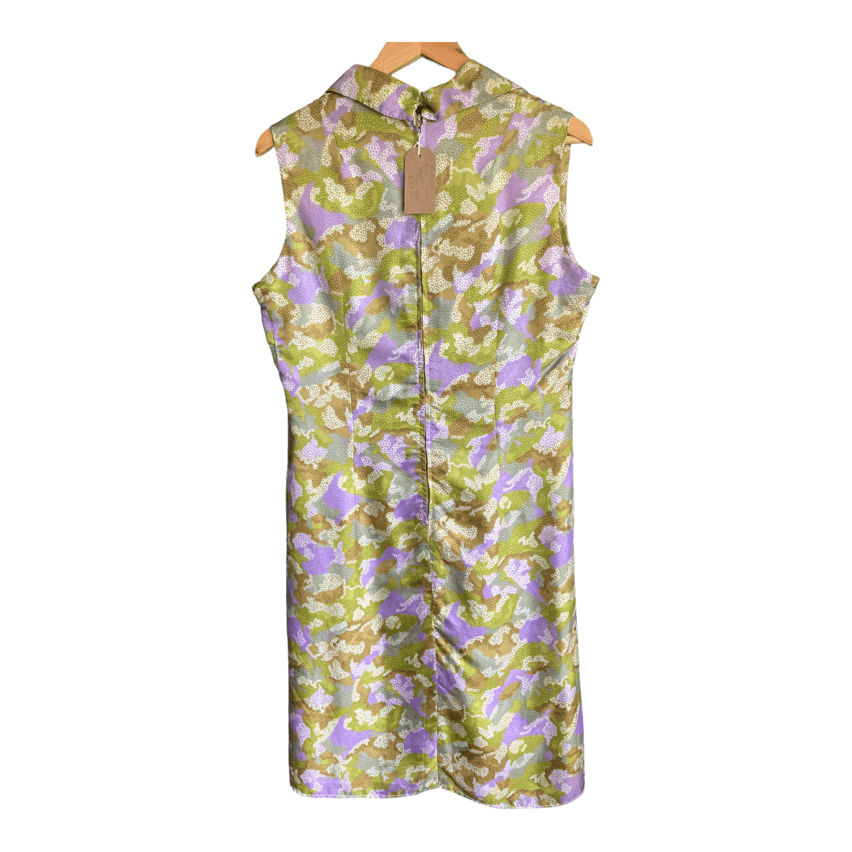 Arnel Vintage Green Multi-Coloured Patterned Sleeveless Dress UK Size 14 - Ava & Iva