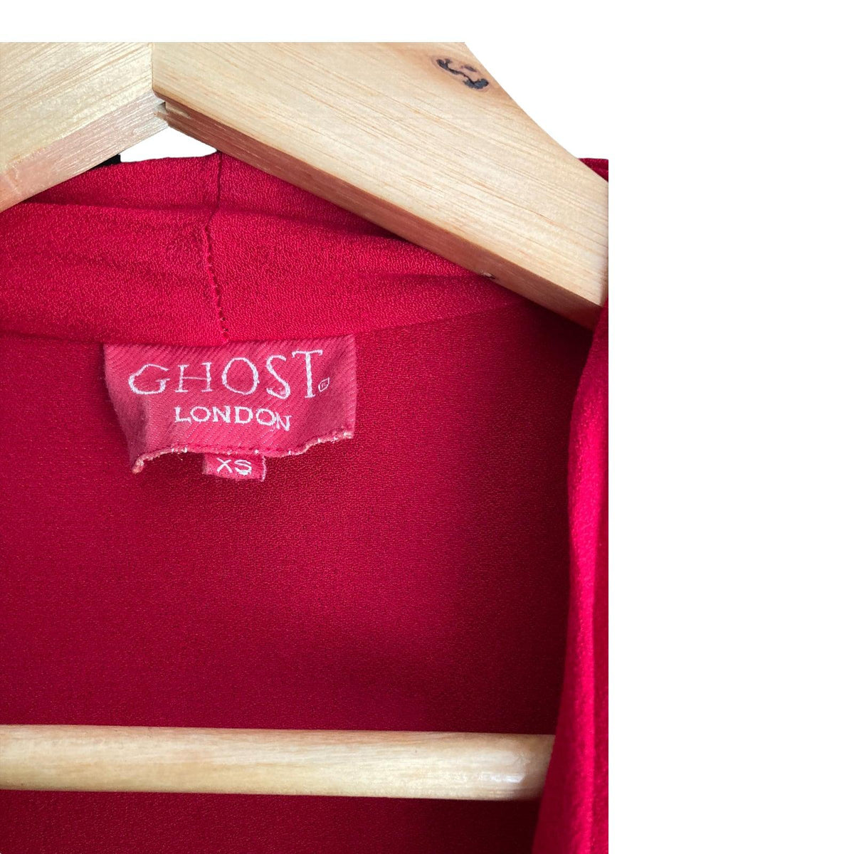 Ghost Red Wrap Style Long Sleeved Dress UK Size 12 - Ava & Iva