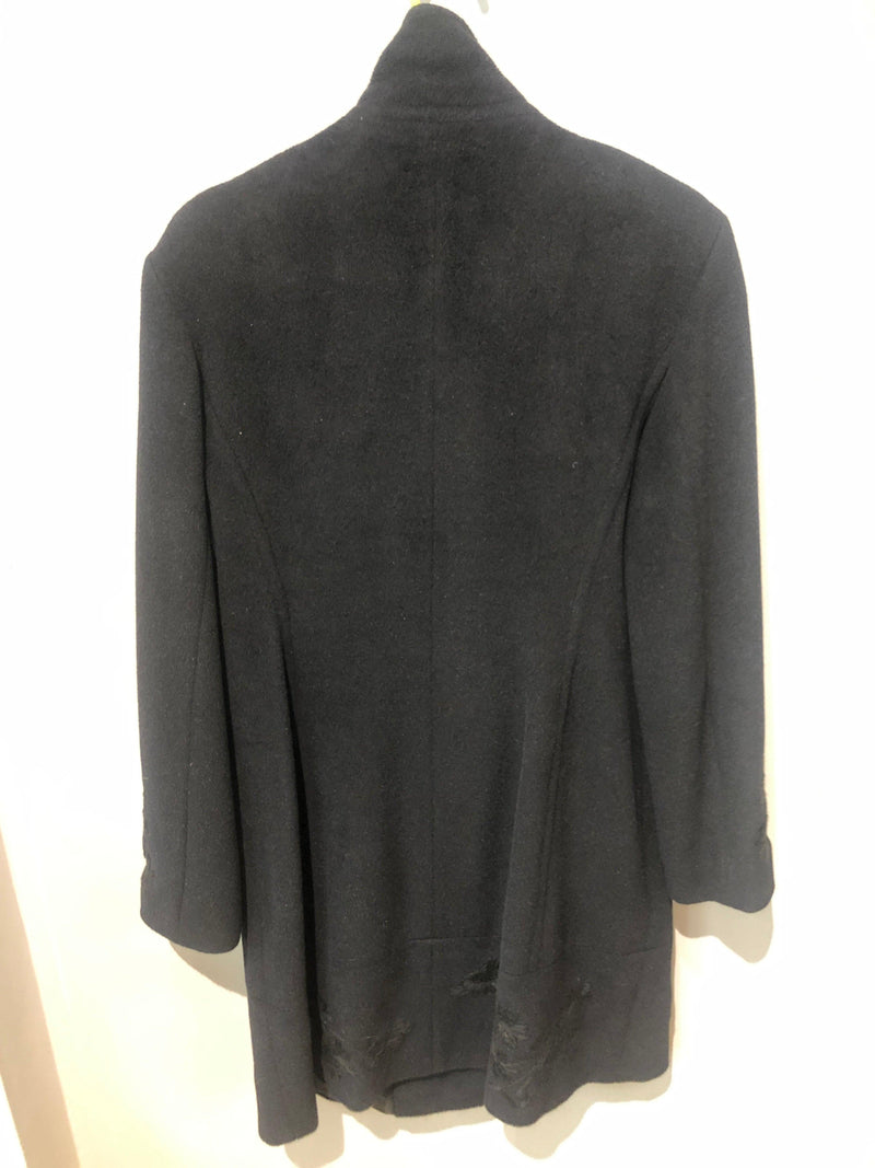 Feraud black angora wool and cashmere coat. Size 10 - Ava & Iva