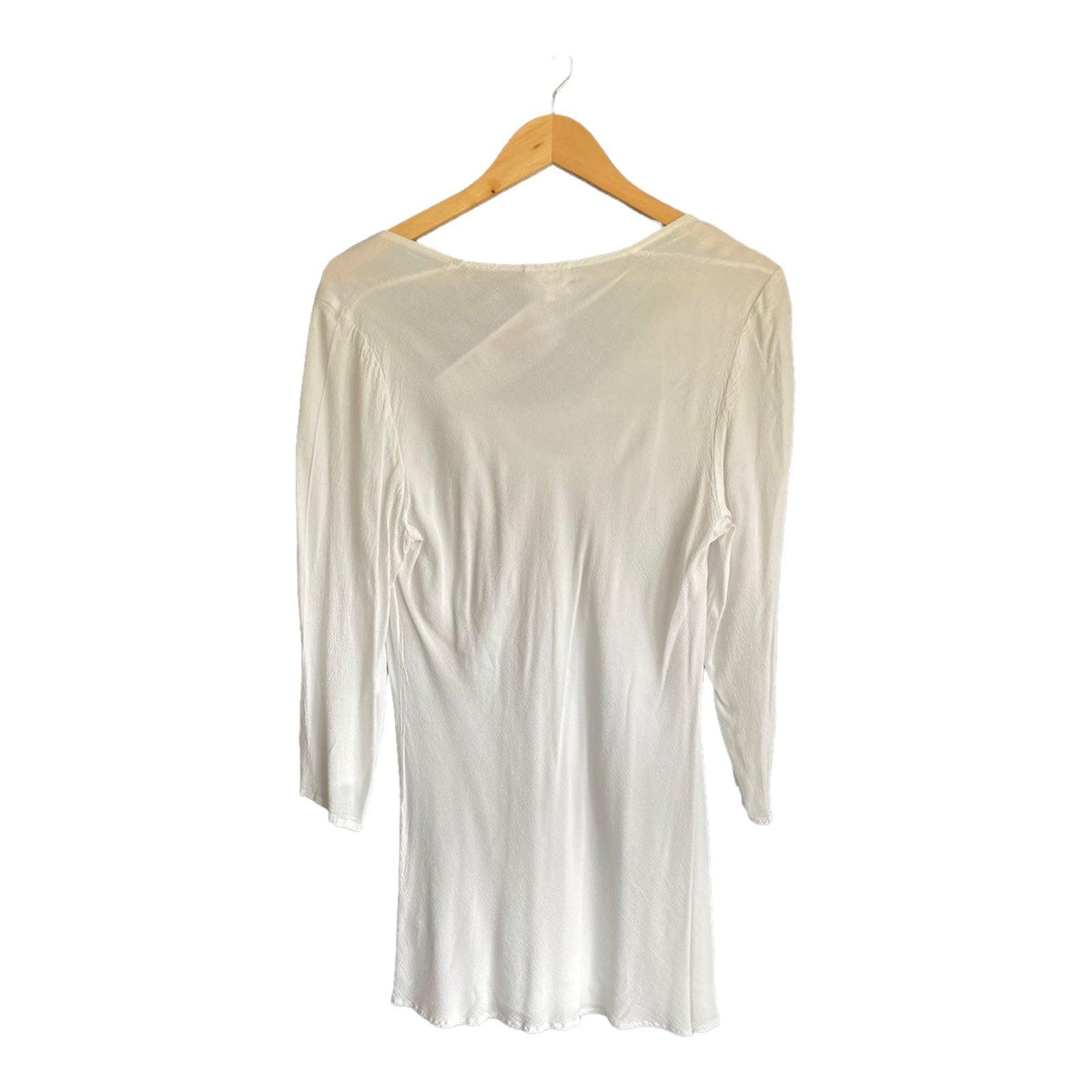 Ghost White Long Sleeved Beach Cover Up Style Dress UK Size Large - Ava & Iva
