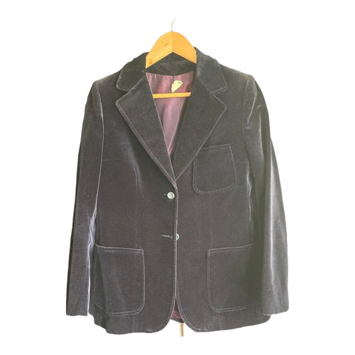 Brian Tucker Velvet Navy Blazer Style Jacket UK Size 12 - Ava & Iva