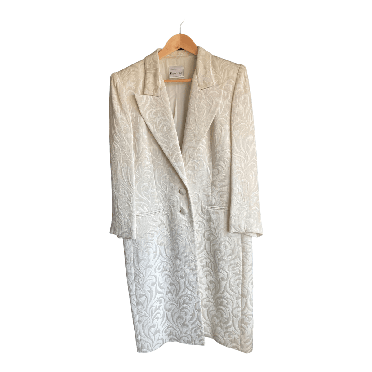 Frank Usher Pale Green Long Sleeved Coat UK Size 14 - Ava & Iva