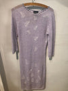 Kay Unger fine mohair lilac dress with silver embroidered leaves. Size M - Ava & Iva