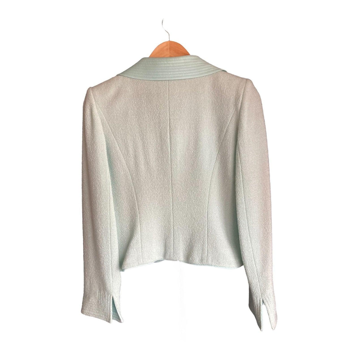 Edward Achour Paris Wool Blend Mint Green Sleeveless Dress and Jacket Suit UK Size 12 - Ava & Iva