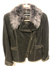 Desa black leather jacket with faux fur collar. Size 8/10 - Ava & Iva
