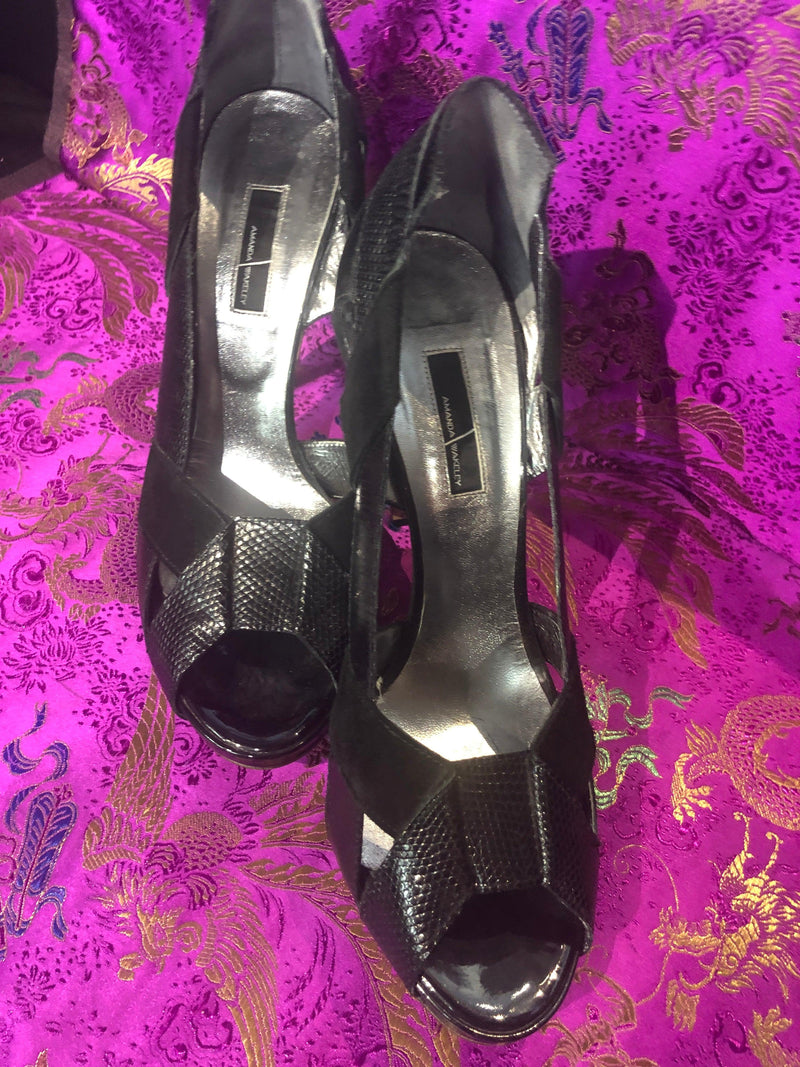 Amanda Wakeley Black Leather Heels (40) 7 - Ava & Iva