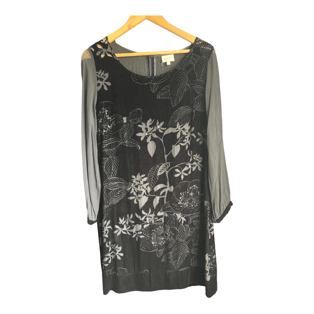 East Black Long Sleeved Dress UK Size 12 - Ava & Iva