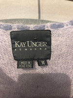 Kay Unger fine mohair lilac dress with silver embroidered leaves. Size M - Ava & Iva