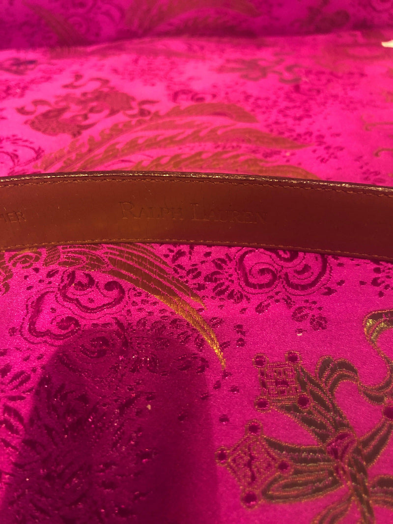 Ralph Lauren snake effect leather belt black with silver buckle. medium/Small - Ava & Iva
