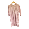 Soft Grey Cotton Pink Embroidered Beach Cover Up Style 3/4 Sleeved Dress UK Size 12 - Ava & Iva