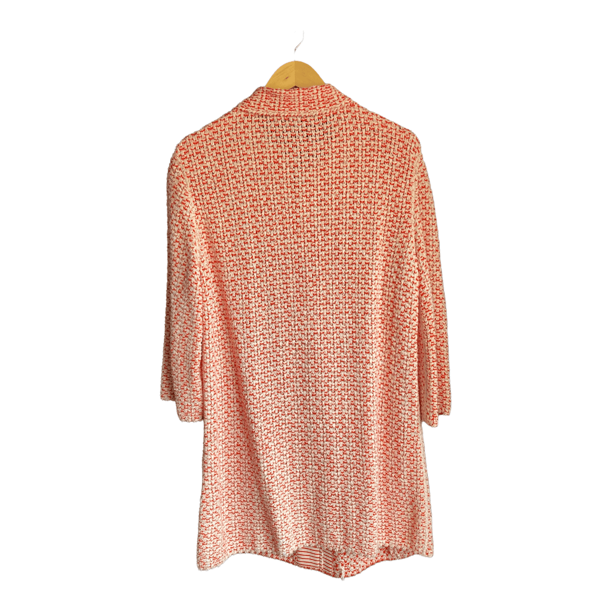 Marccain Orange And Cream Long Sleeved Coat UK Size 14 - Ava & Iva