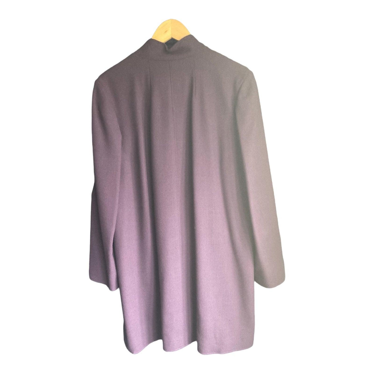 Vintage Jean Muir Crepe Purple Long Sleeved Dress and Matching Coat Suit UK Size 14 - Ava & Iva