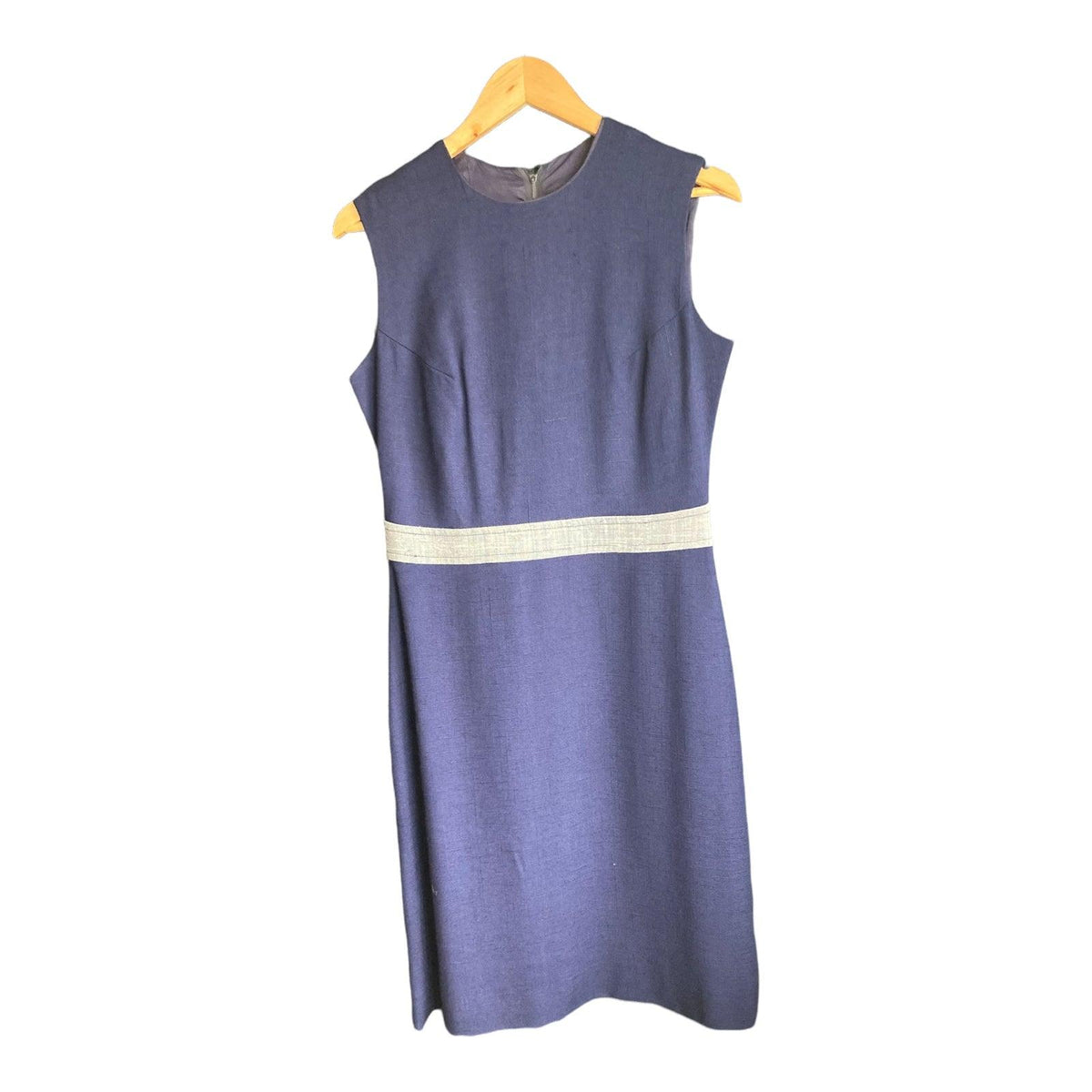 Vintage Peters Brothers Navy Sleeveless Shift Dress And Coat Suit UK Size 10 - Ava & Iva