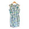 Vintage Cream Blue And Green Floral Sleeveless Dress UK Size 14 - Ava & Iva