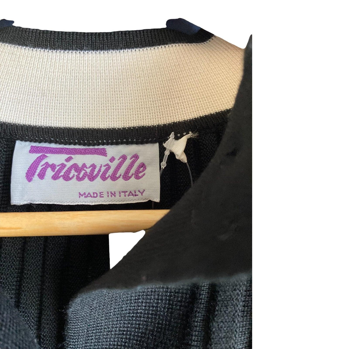 Tricoville Wool Mix Black And White Long Sleeved Dress UK Size 12 - Ava & Iva