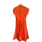 Vintage Red And Cream Floral Patterned Sleeveless Dress UK Size 14 - Ava & Iva