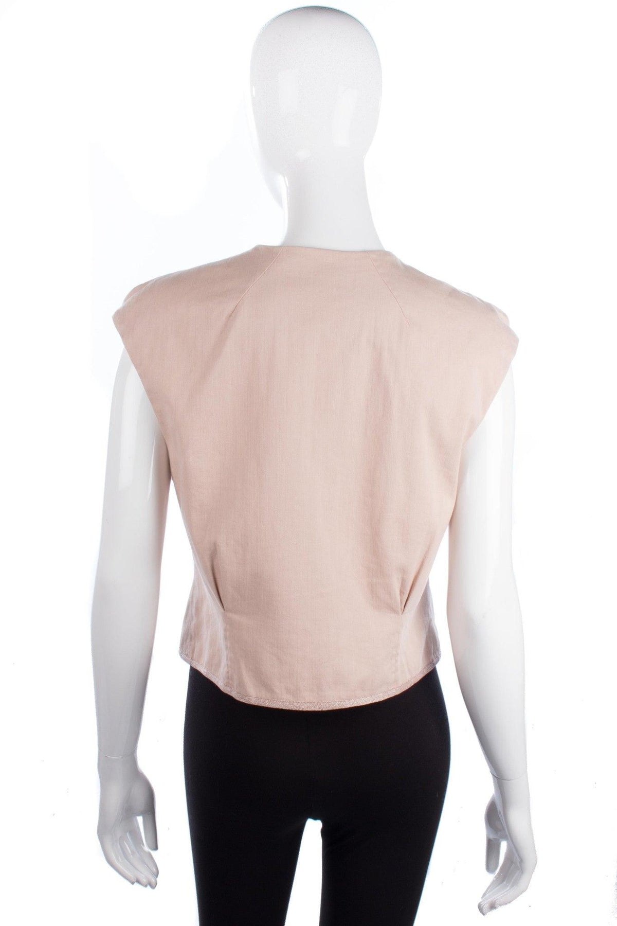 MYBC Sleeveless Top Cotton Embellished Cream Size 14 - Ava & Iva