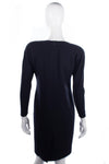 Jean Muir Vintage Wool Crepe Dress Navy Blue Size 8 - Ava & Iva