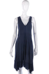 Peruzzi 100% Linen Italian Sleeveless Dress Navy Size 10 - Ava & Iva