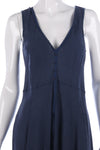 Peruzzi 100% Linen Italian Sleeveless Dress Navy Size 10 - Ava & Iva