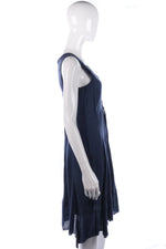 Peruzzi 100% Linen Italian Sleeveless Dress Navy Size 10 - Ava & Iva