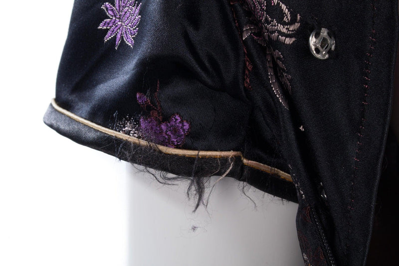 Chinese  "Dachunghwa" Long Black Embroidered Dress. Size 8 - Ava & Iva