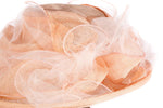 Mad Hatters peach formal hat side