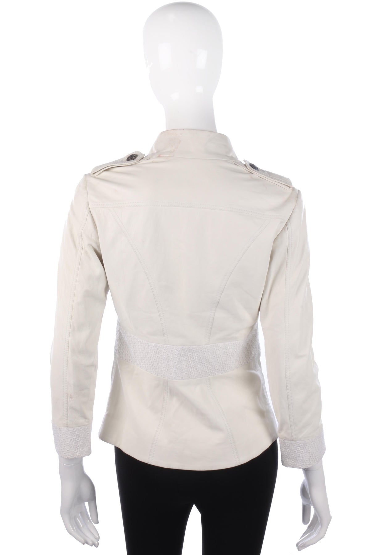 Graeme Black Super Soft Leather Jacket White Size S - Ava & Iva