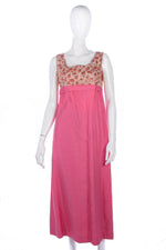 Fabulous Vintage 1950/60's Raw Silk Pink and Gold Long Evening Dress and Coat Size 10 - Ava & Iva