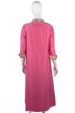 Fabulous Vintage 1950/60's Raw Silk Pink and Gold Long Evening Dress and Coat Size 10 - Ava & Iva