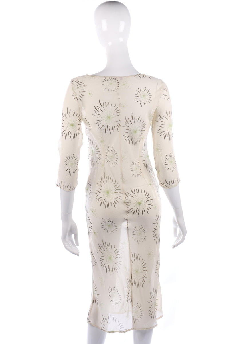 Allegra Hicks Dress 100% Silk Cream Floral Size S - Ava & Iva