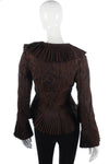 Funky french brown evening jacket with floral embroidery - Ava & Iva