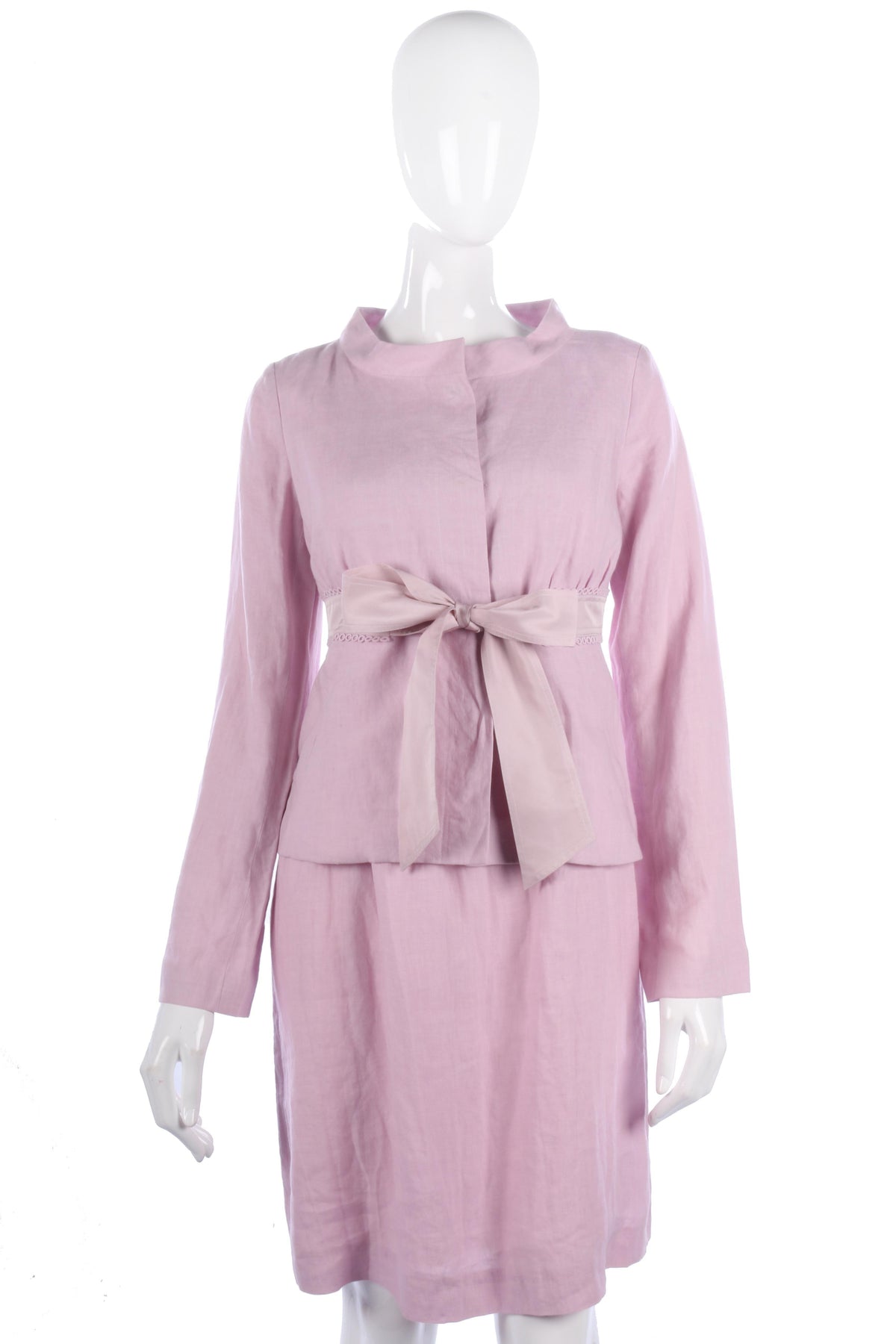 Fabulous Tara Jarmon pink linen and silk dress and jacket size S - Ava & Iva