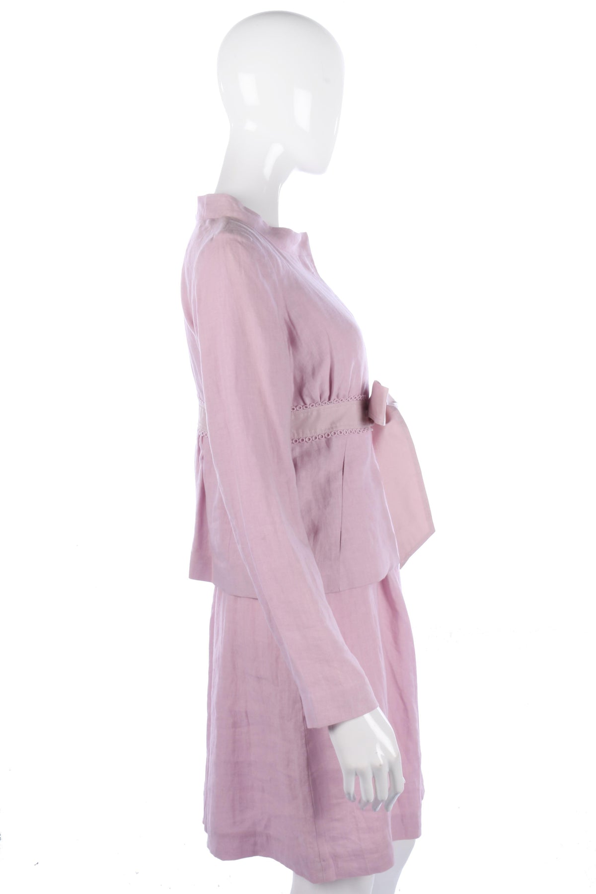 Fabulous Tara Jarmon pink linen and silk dress and jacket size S - Ava & Iva