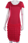 Fabulous Jaeger silk pink dress with ruffle details, size 10 - Ava & Iva
