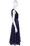 Lovely silk purple skirt with black spots by Roland Kenney - Ava & Iva