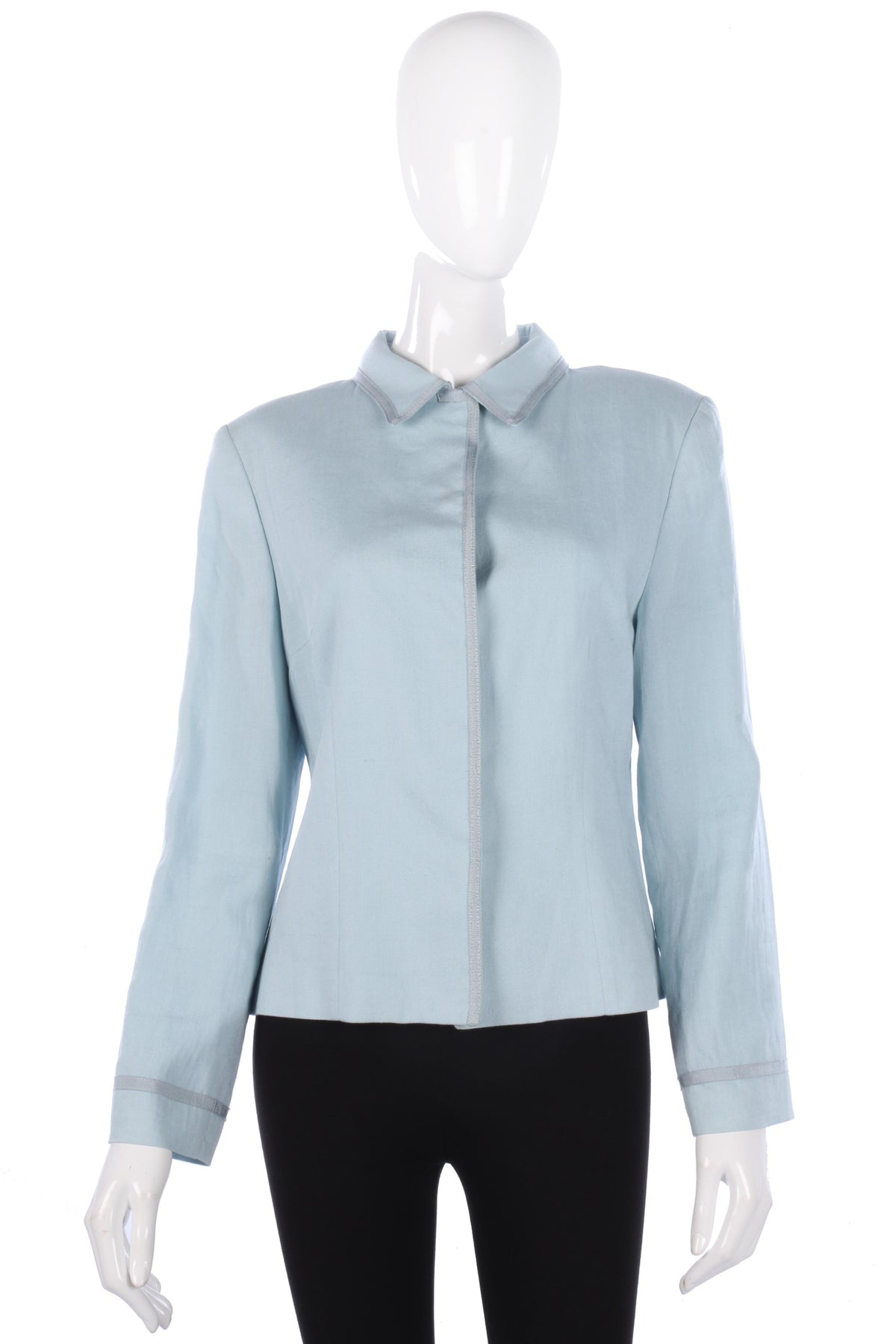 Jigsaw Linen Jacket Light Blue Size 12 - Ava & Iva