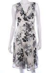 Tina Taylor Dress Silk Black and White Floral Dress Size UK 10 - Ava & Iva