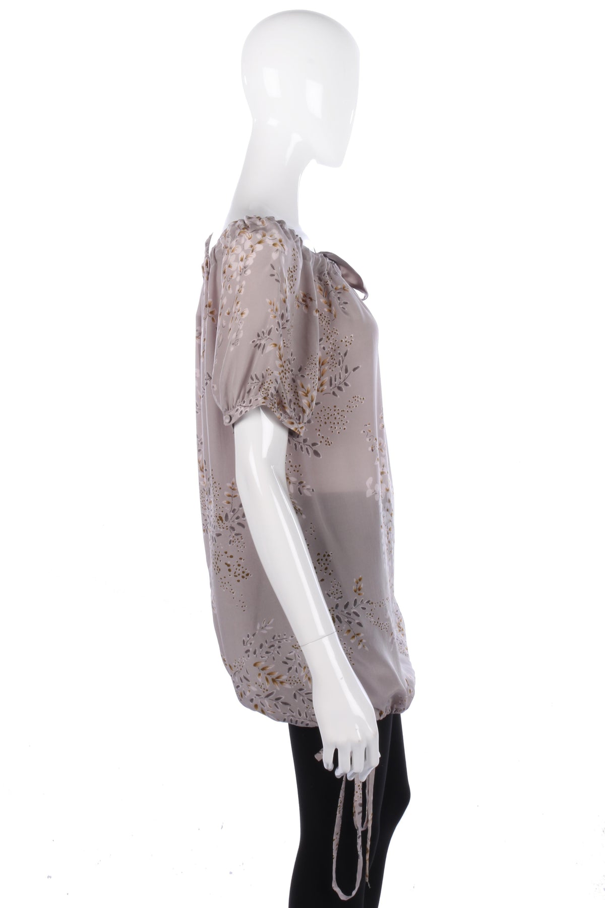 Ted Baker Top Cap sleeves 100% Silk Grey Floral UK 8 - Ava & Iva