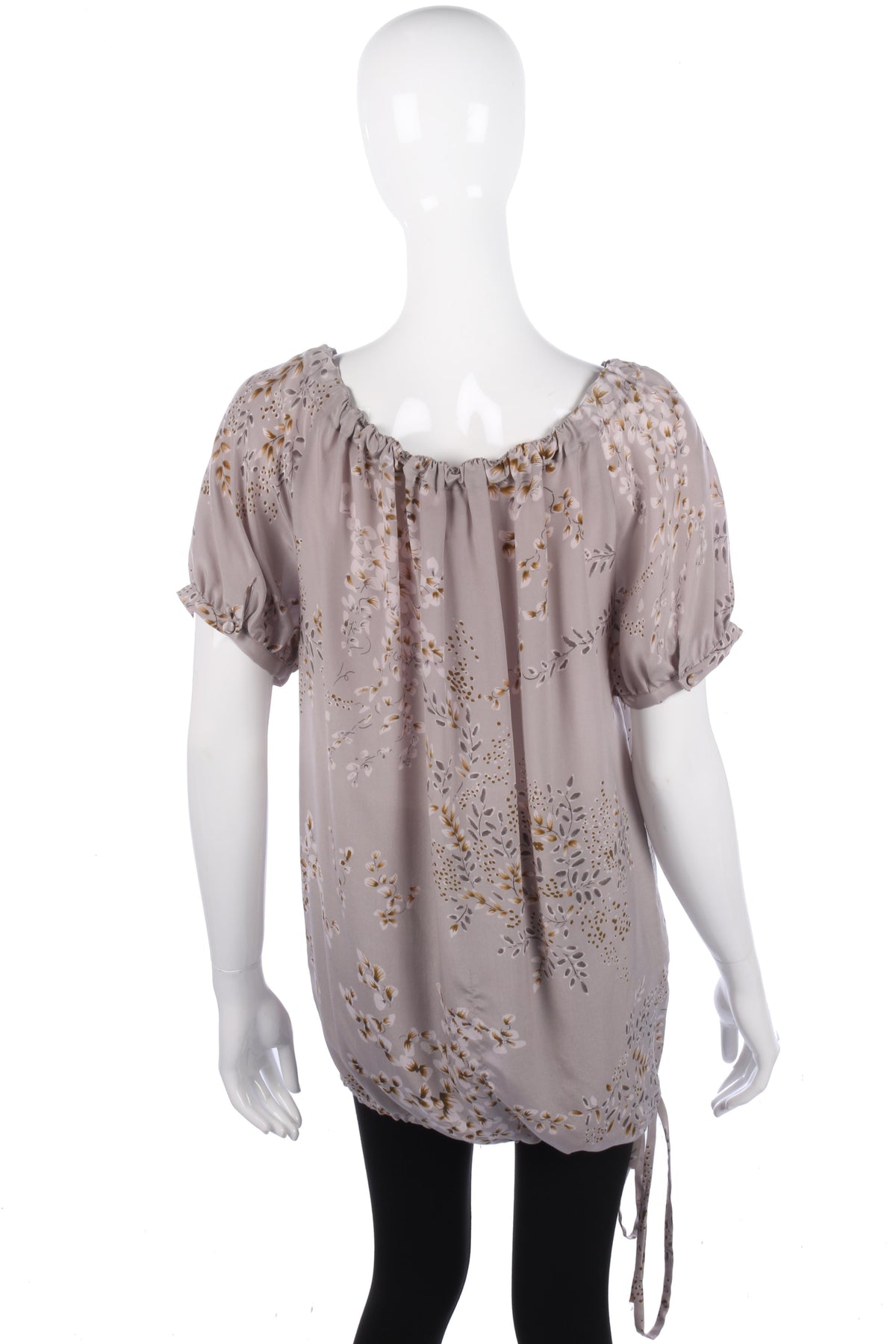 Ted Baker Top Cap sleeves 100% Silk Grey Floral UK 8 - Ava & Iva