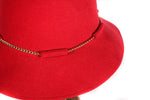 Kangol red hat with gold chain detail