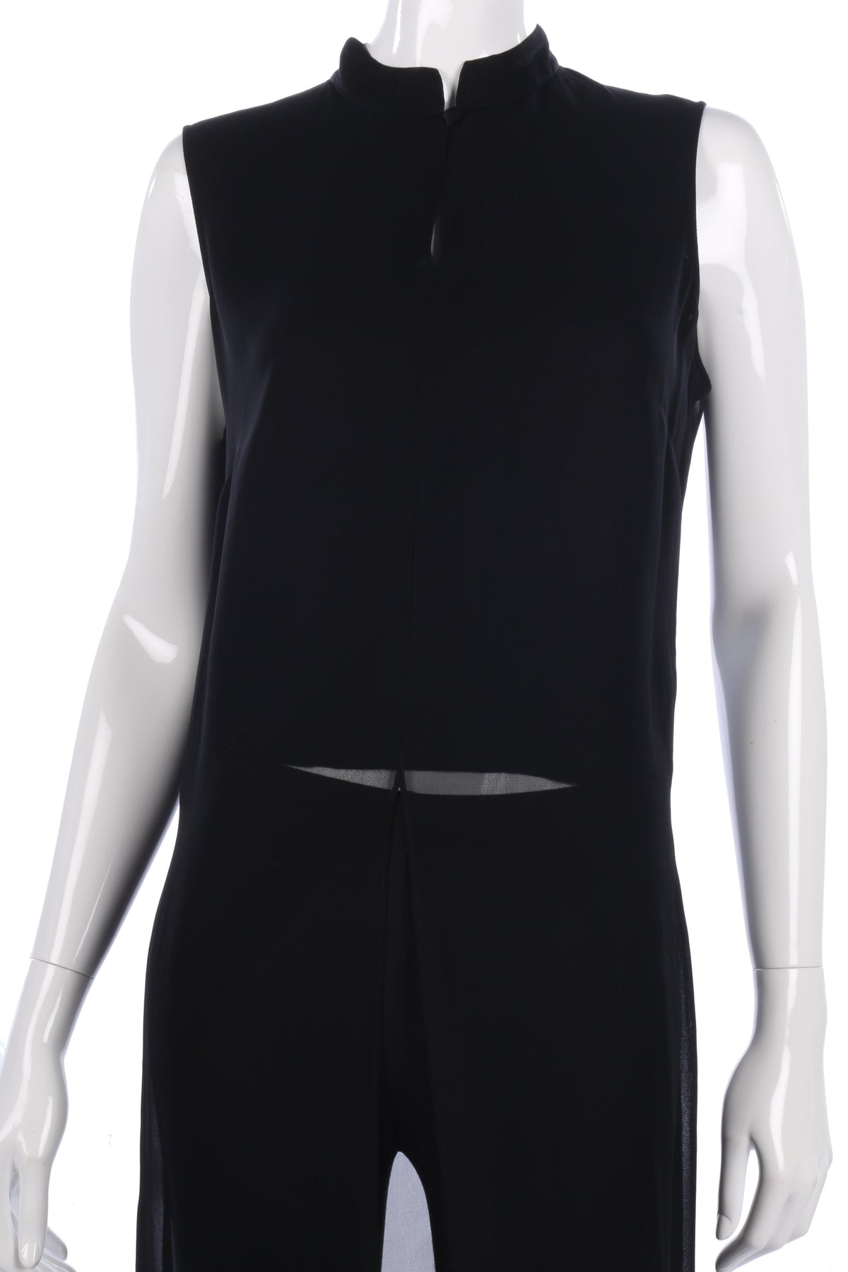 Nitya black top with long line floaty fabric size 12/14 - Ava & Iva